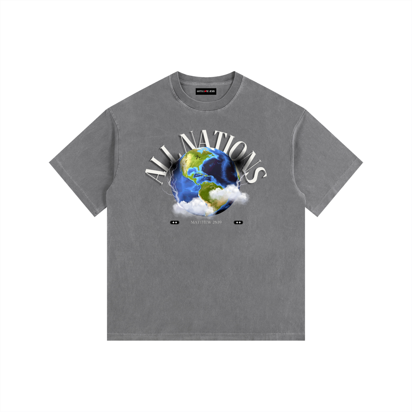 "All Nations" Washed Oversized T-Shirt
