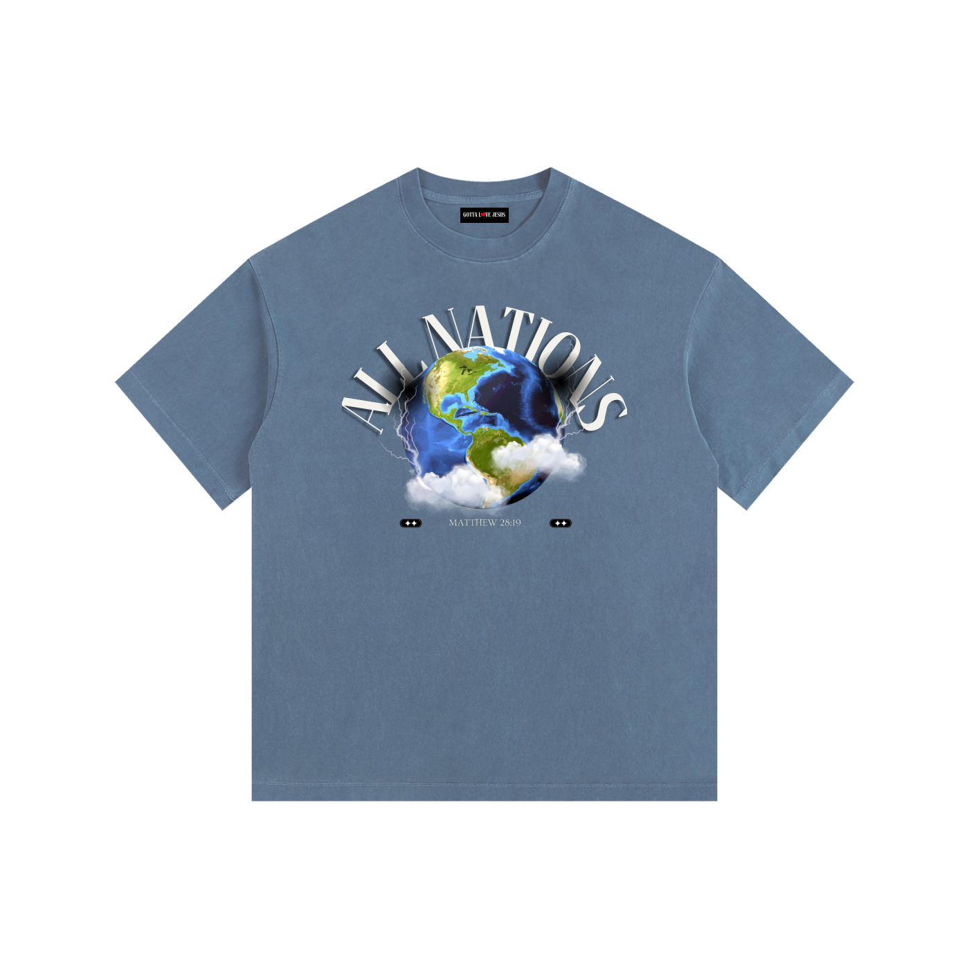 "All Nations" Washed Oversized T-Shirt
