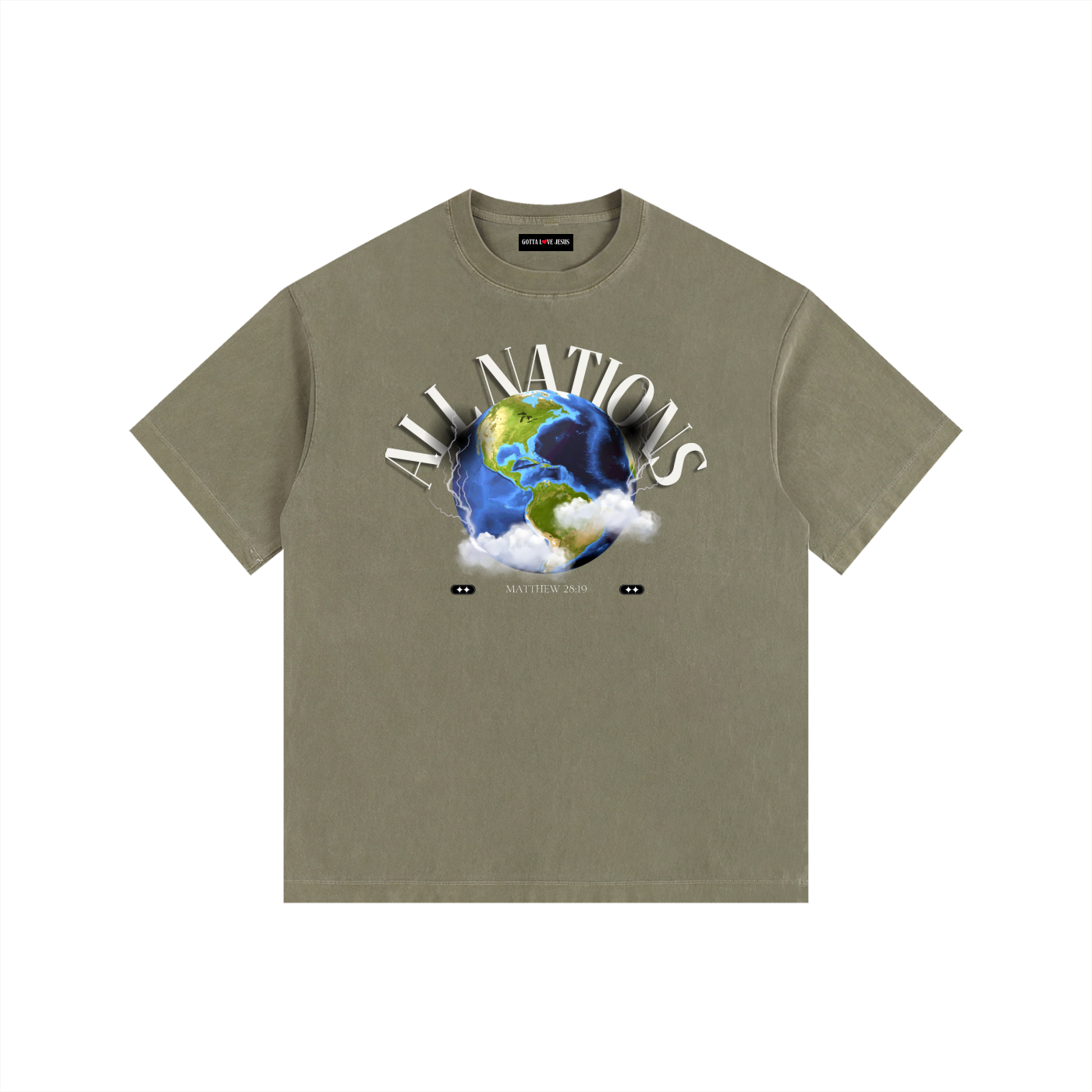 "All Nations" Washed Oversized T-Shirt