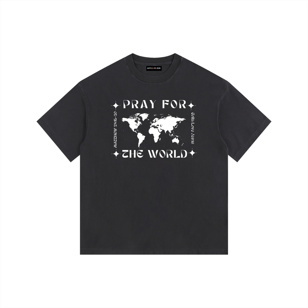 "Pray For The World" Washed Oversized T-Shirt