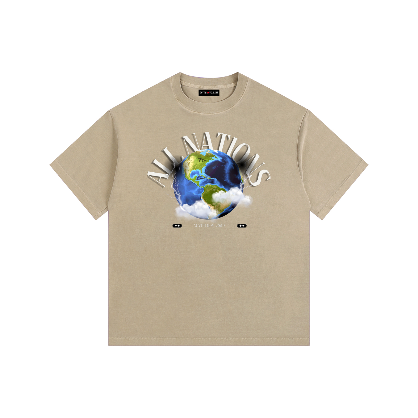 "All Nations" Washed Oversized T-Shirt