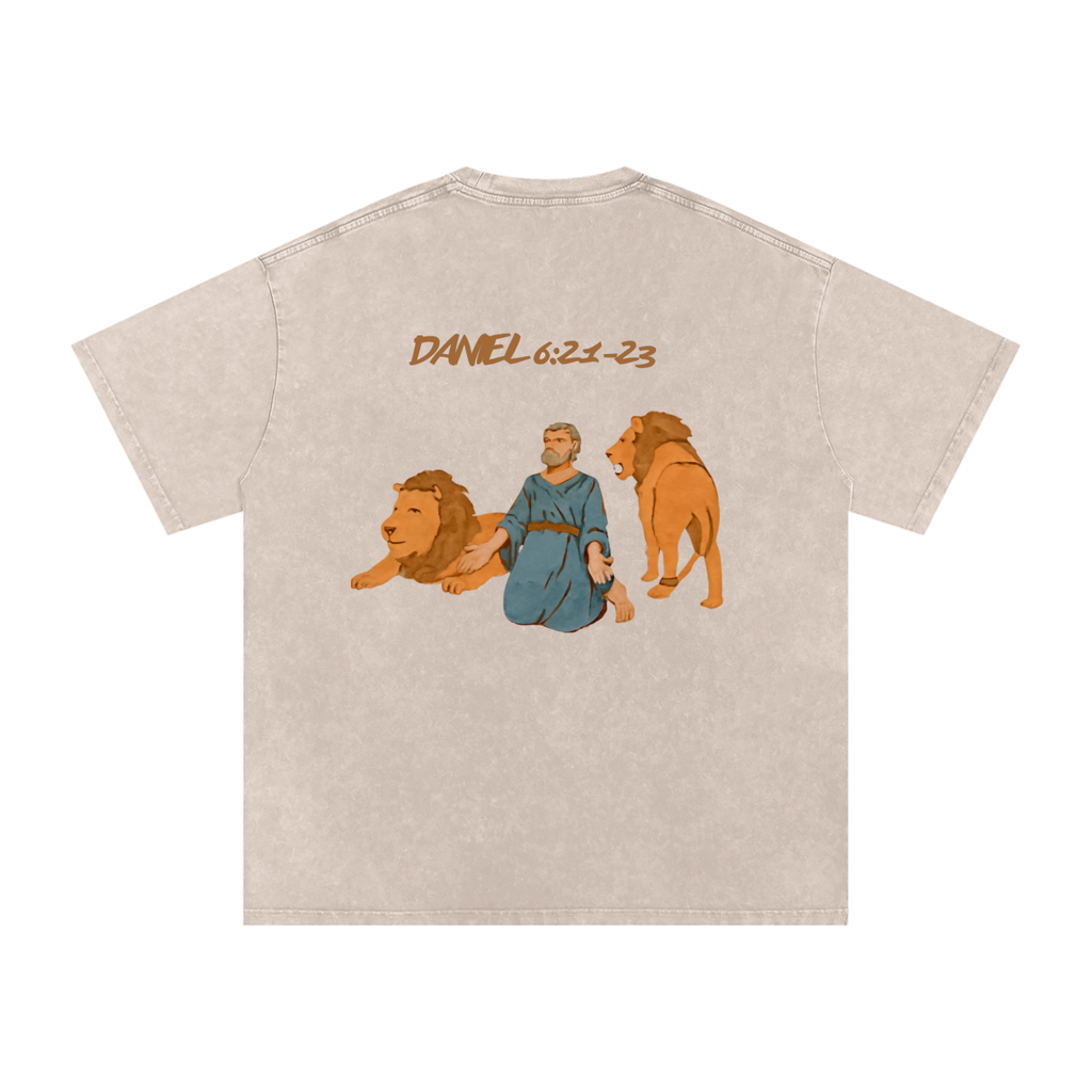 The "My God Sent His Angel" (Daniel 6:21-23) Washed Oversized T-Shirt
