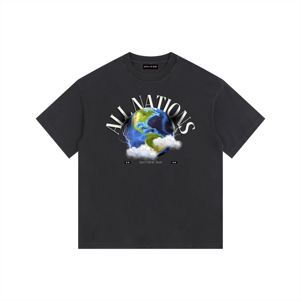 "All Nations" Washed Oversized T-Shirt