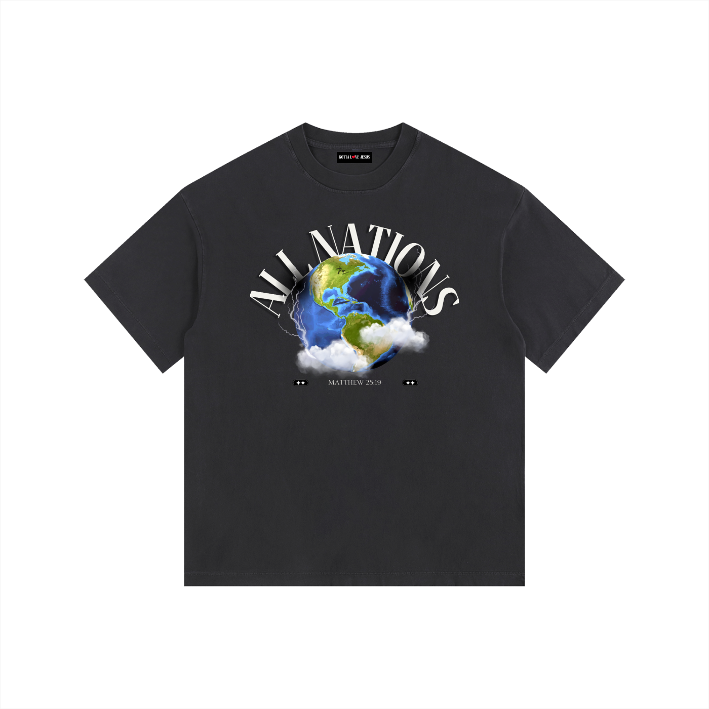 "All Nations" Washed Oversized T-Shirt