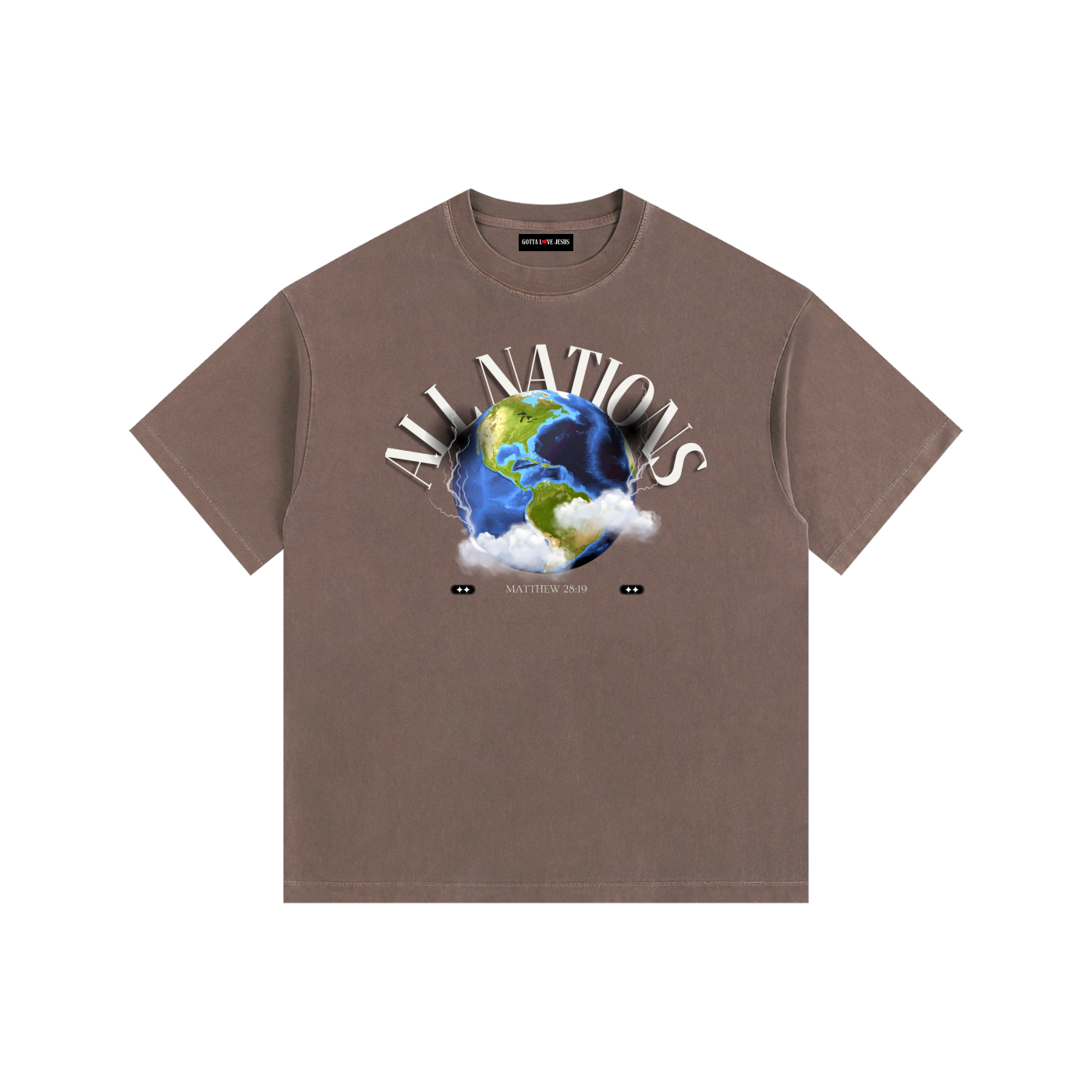 "All Nations" Washed Oversized T-Shirt