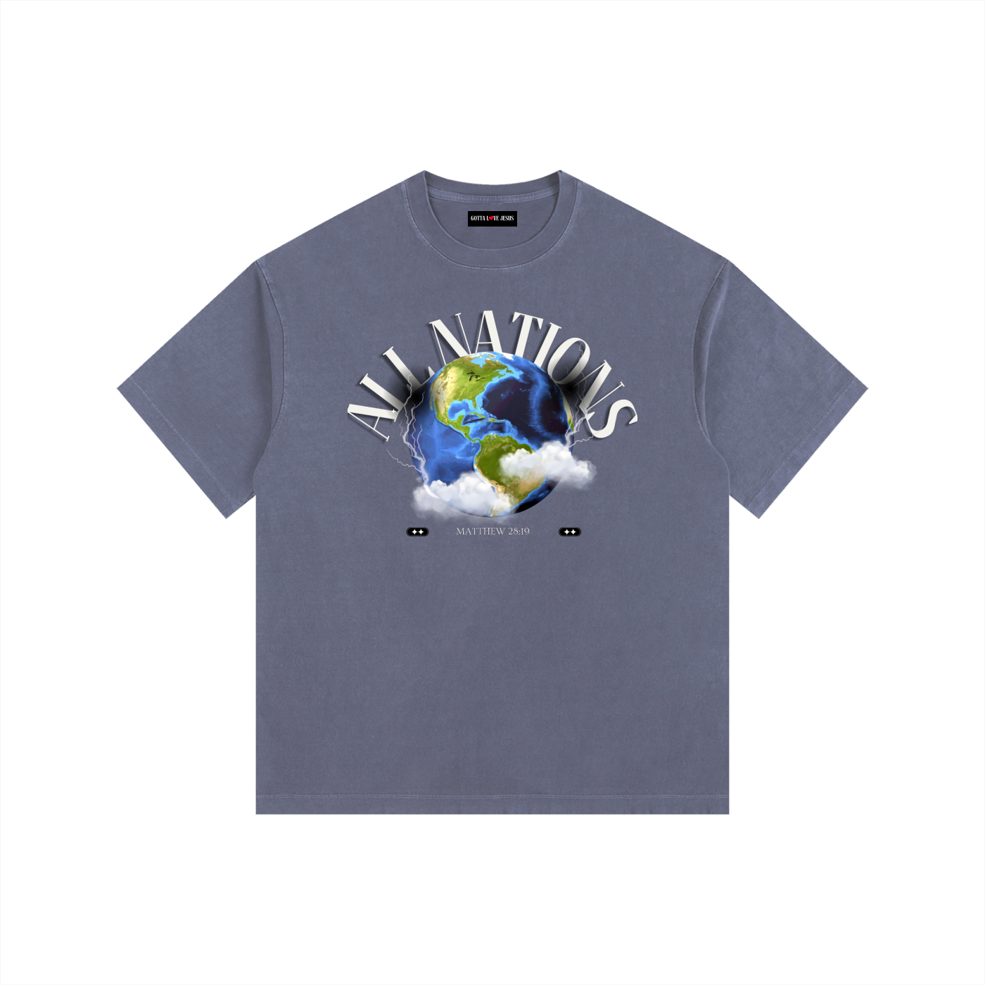 "All Nations" Washed Oversized T-Shirt